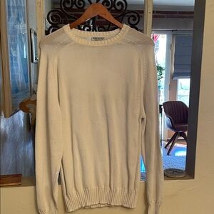 Brooks Brothers Men's White Crewneck Sweater